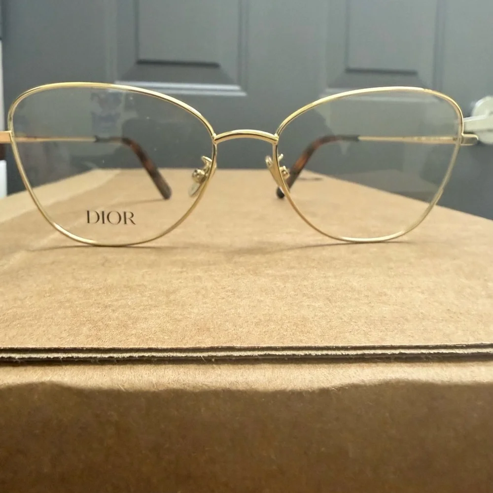Dior Women's Gold Frame Glasses - Picture 3 of 11